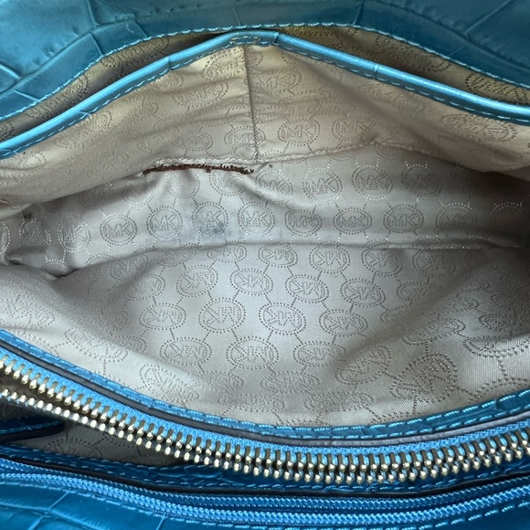 Michael Kors Croc Embossed bag blue leather - Picture 11 of 12